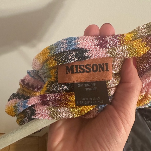 Missoni striped poncho/swim coverup with matching zigzag headband - Picture 7 of 8